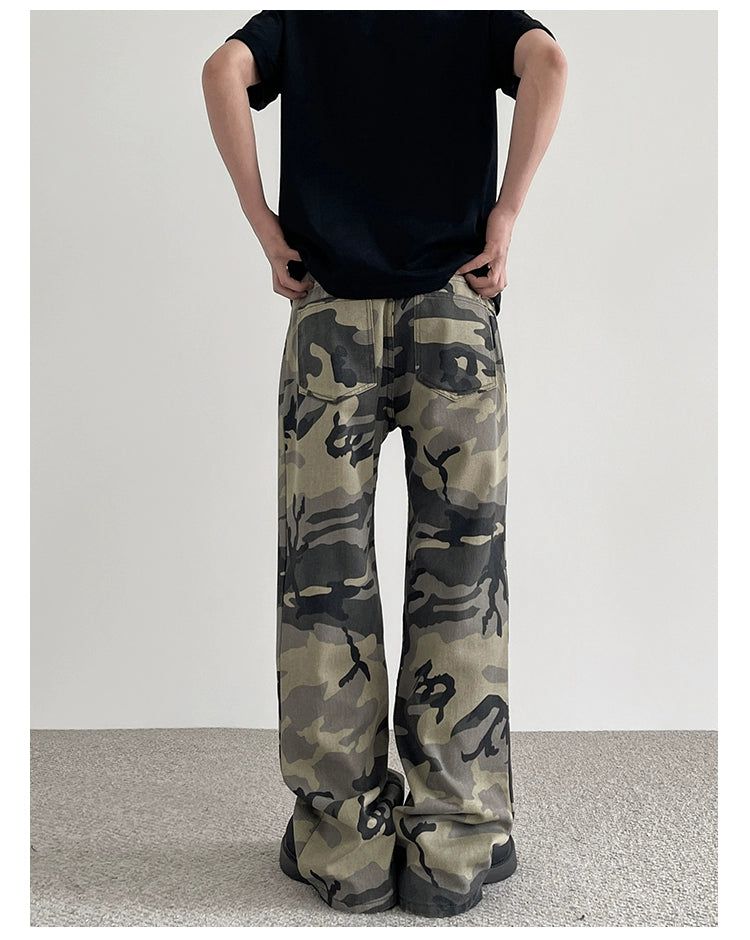 Clean Fit Camouflage Jeans Korean Street Fashion Jeans By A PUEE Shop Online at OH Vault