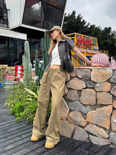 Thin Drawstring Casual Pants Korean Street Fashion Pants By Made Extreme Shop Online at OH Vault