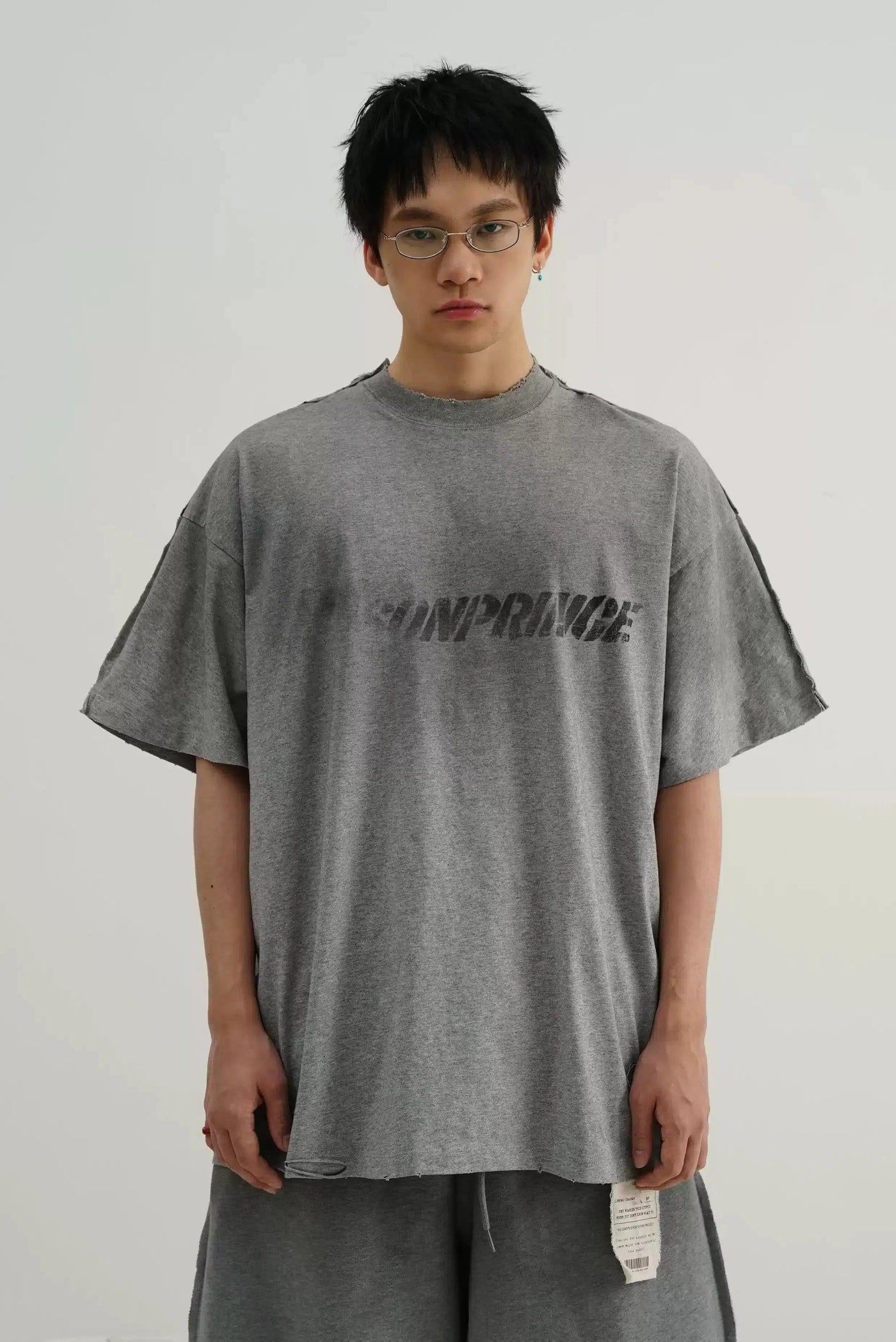 Grunge Print Washed T-Shirt Korean Street Fashion T-Shirt By Mason Prince Shop Online at OH Vault