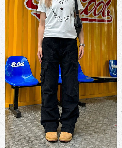 Side Pocket Washed Cargo Pants Korean Street Fashion Pants By Made Extreme Shop Online at OH Vault