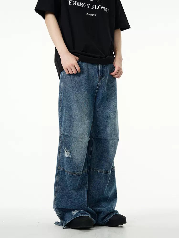 Distressed Loose Fit Jeans Korean Street Fashion Jeans By 77Flight Shop Online at OH Vault