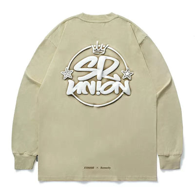 Glowing Graffiti Graphic Crewneck Korean Street Fashion Crewneck By Remedy Shop Online at OH Vault