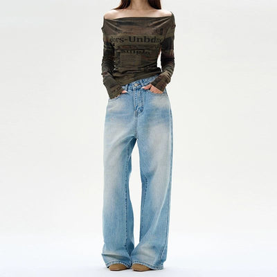 Light Fade Spots Jeans Korean Street Fashion Jeans By 77Flight Shop Online at OH Vault