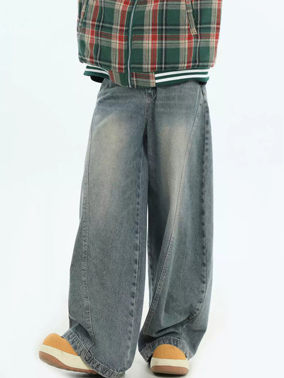 Drapey Loose Washed Jeans Korean Street Fashion Jeans By INS Korea Shop Online at OH Vault