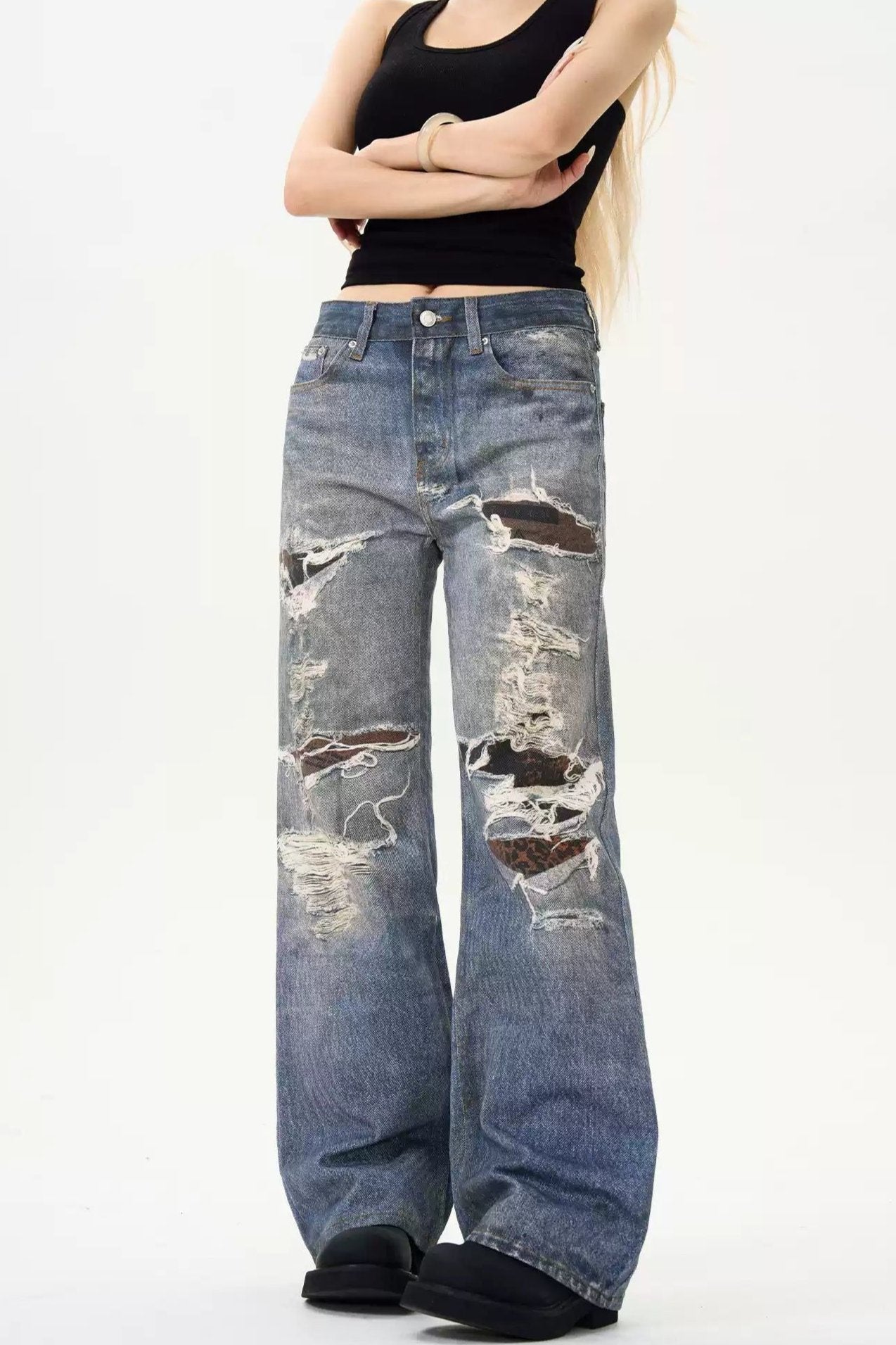 Rip Details Faded Jeans Korean Street Fashion Jeans By MaxDstr Shop Online at OH Vault