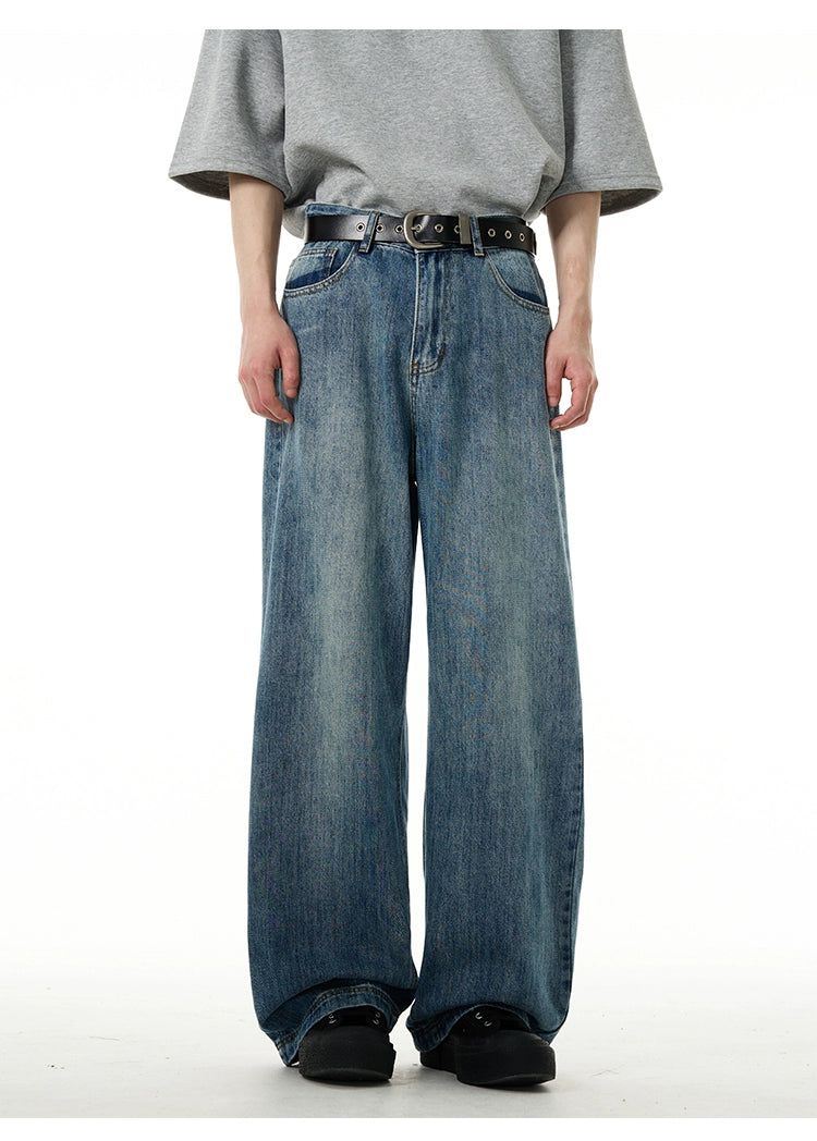 Acid Washed Baggy Jeans Korean Street Fashion Jeans By 77Flight Shop Online at OH Vault