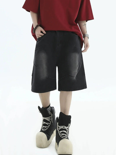 Slight Fade Denim Shorts Korean Street Fashion Shorts By INS Korea Shop Online at OH Vault