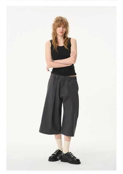 Plated Classic Cropped Pants Korean Street Fashion Pants By Moditec Shop Online at OH Vault