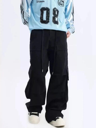 Drawstring Pleated Cargo Pants Korean Street Fashion Pants By INS Korea Shop Online at OH Vault