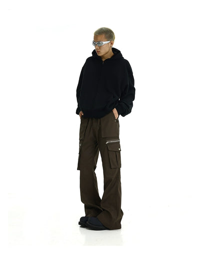 Zipped Multi-Pocket Cargo Pants Korean Street Fashion Pants By MEBXX Shop Online at OH Vault