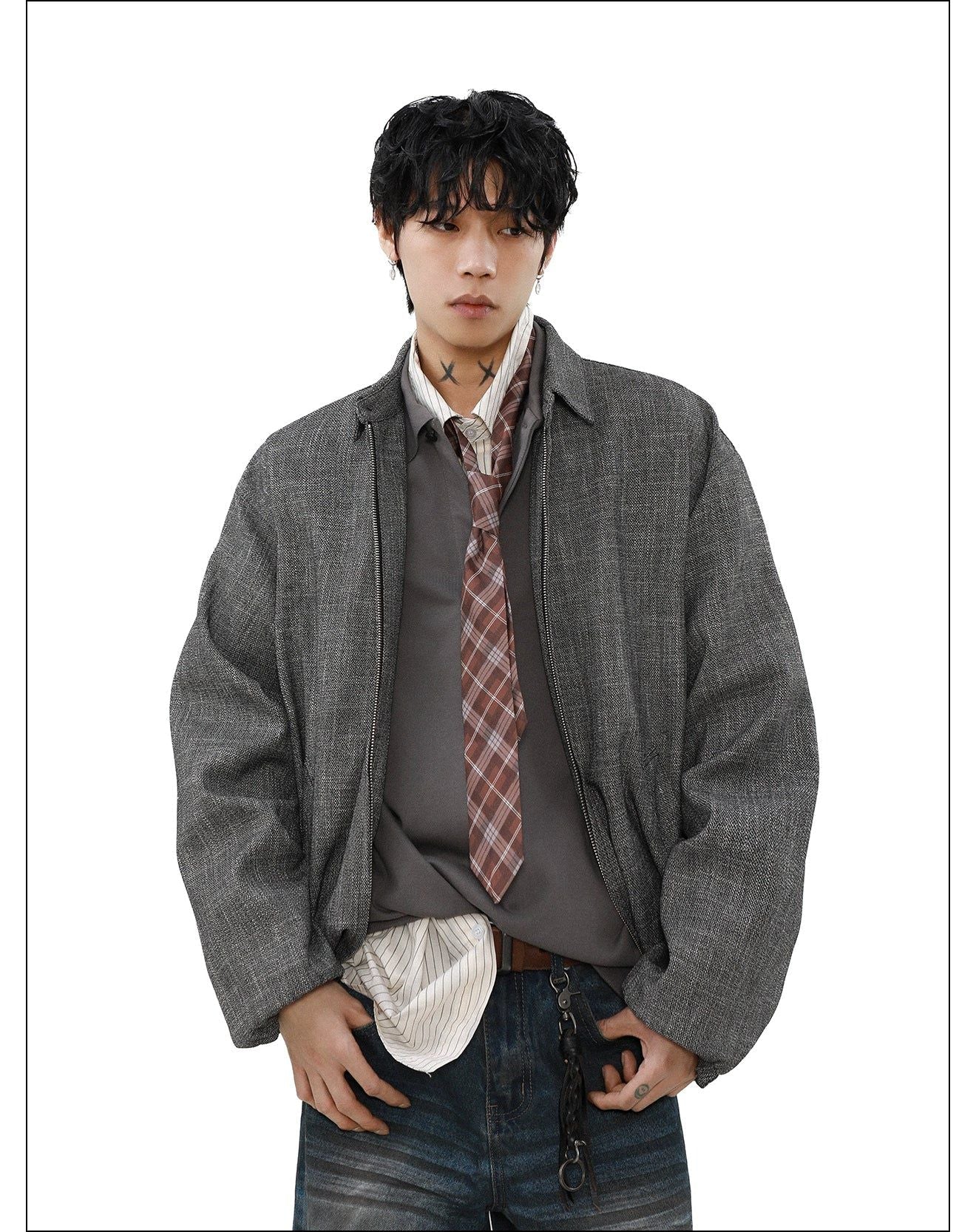 Zipped Lapel Jacket Korean Street Fashion Jacket By Mr Nearly Shop Online at OH Vault