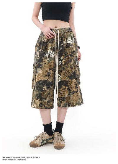 Drawstring Snake Pattern Shorts Korean Street Fashion Shorts By Mr Nearly Shop Online at OH Vault