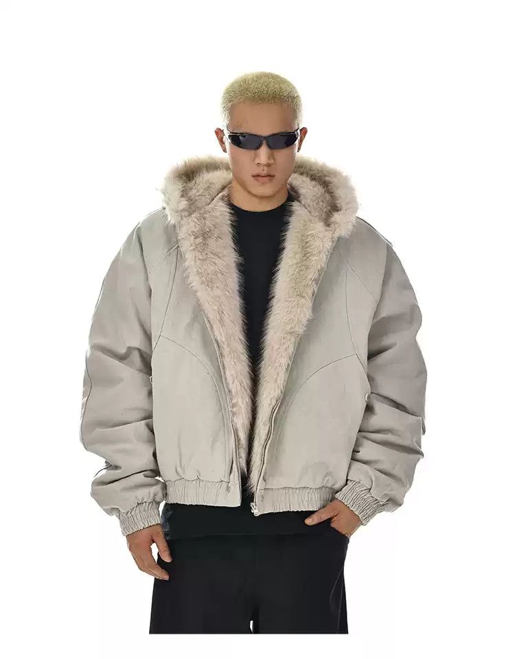 Structured Faux Fur Lined Jacket Korean Street Fashion Jacket By MEBXX Shop Online at OH Vault