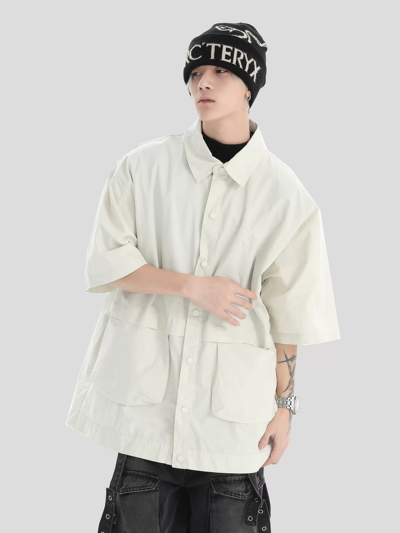 Wide Front Pocket Shirt Korean Street Fashion Shirt By INS Korea Shop Online at OH Vault