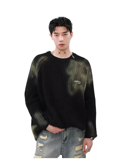 Paint Spray Metallic Logo Sweater Korean Street Fashion Sweater By Mr Nearly Shop Online at OH Vault