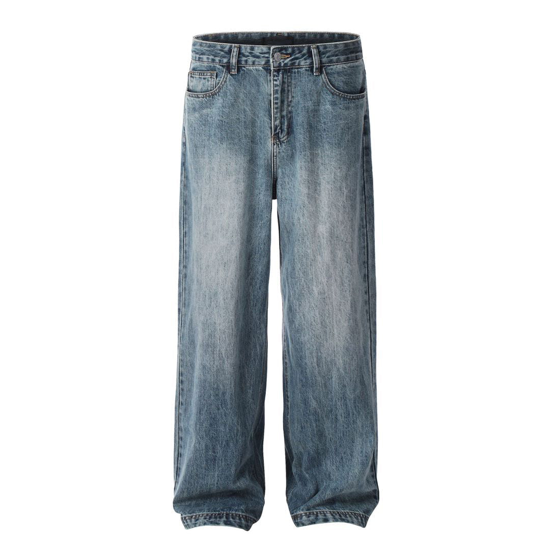 Washed Wide Straight Fit Jeans Korean Street Fashion Jeans By MaxDstr Shop Online at OH Vault