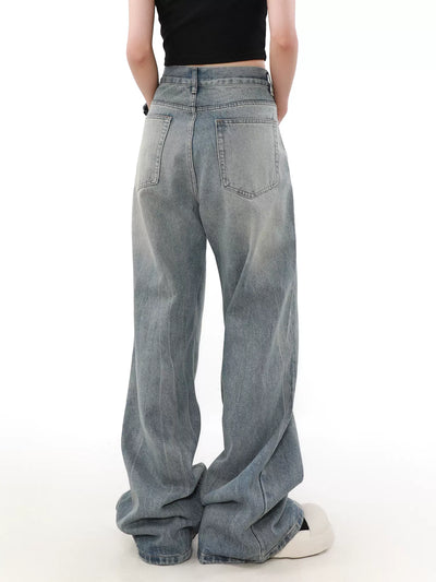 Subtle Lines Washed Jeans Korean Street Fashion Jeans By Mr Nearly Shop Online at OH Vault