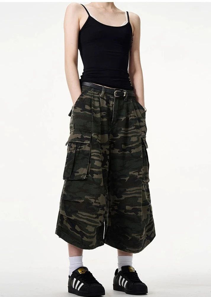 Oversized Classic Camo Cargo Shorts Korean Street Fashion Shorts By Mad Witch Shop Online at OH Vault