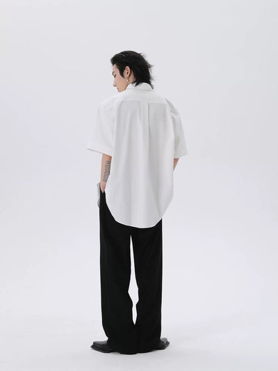 Minimal Silver Bar Shirt Korean Street Fashion Shirt By HARH Shop Online at OH Vault