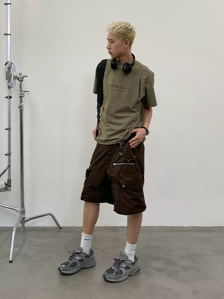 Non Parallel Zip Line Shorts Korean Street Fashion Shorts By Roaring Wild Shop Online at OH Vault