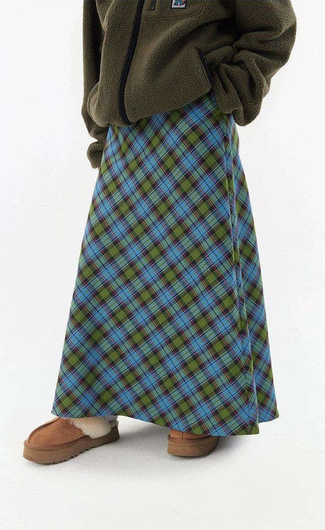 Plaid Pattern Long Skirt Korean Street Fashion Skirt By Crying Center Shop Online at OH Vault