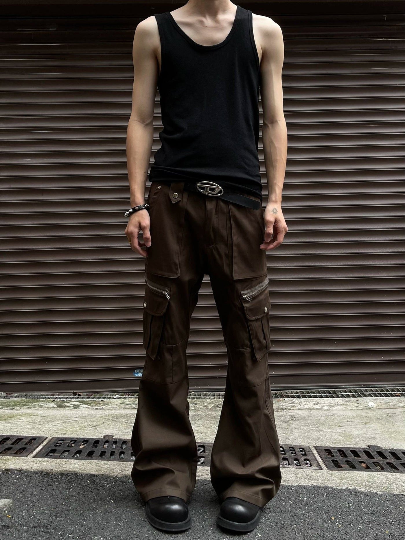 Straight Leg Flared Cargo Pants Korean Street Fashion Pants By MaxDstr Shop Online at OH Vault