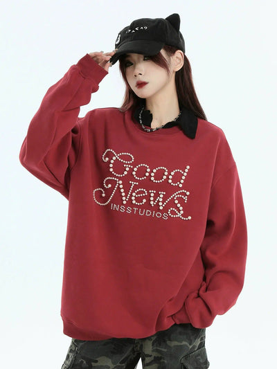 Good News Crewneck Korean Street Fashion Crewneck By INS Korea Shop Online at OH Vault