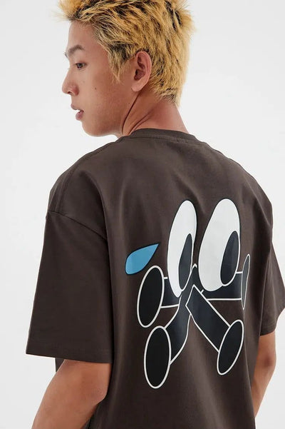 Logo Cartoon Print T-Shirt Korean Street Fashion T-Shirt By Crying Center Shop Online at OH Vault