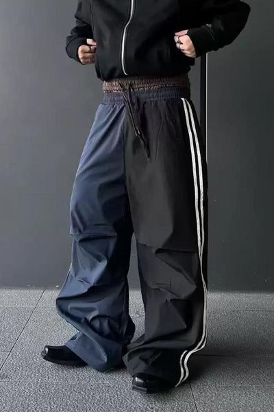 Pleated Striped Wide Track Pants Korean Street Fashion Pants By Dark Fog Shop Online at OH Vault