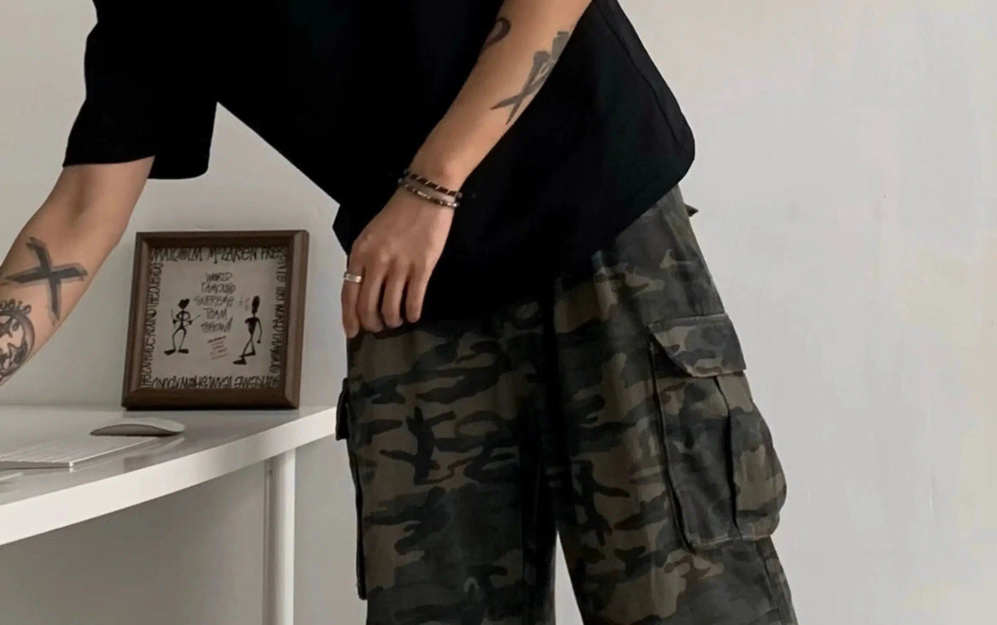 Side Pocket Camo Print Cargo Pants Korean Street Fashion Pants By In Knots Shop Online at OH Vault