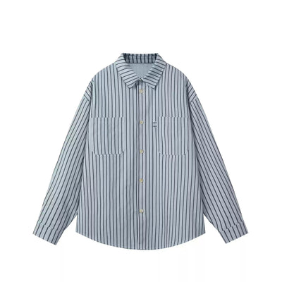 Vertical Striped Pocket Shirt Korean Street Fashion Shirt By MaxDstr Shop Online at OH Vault