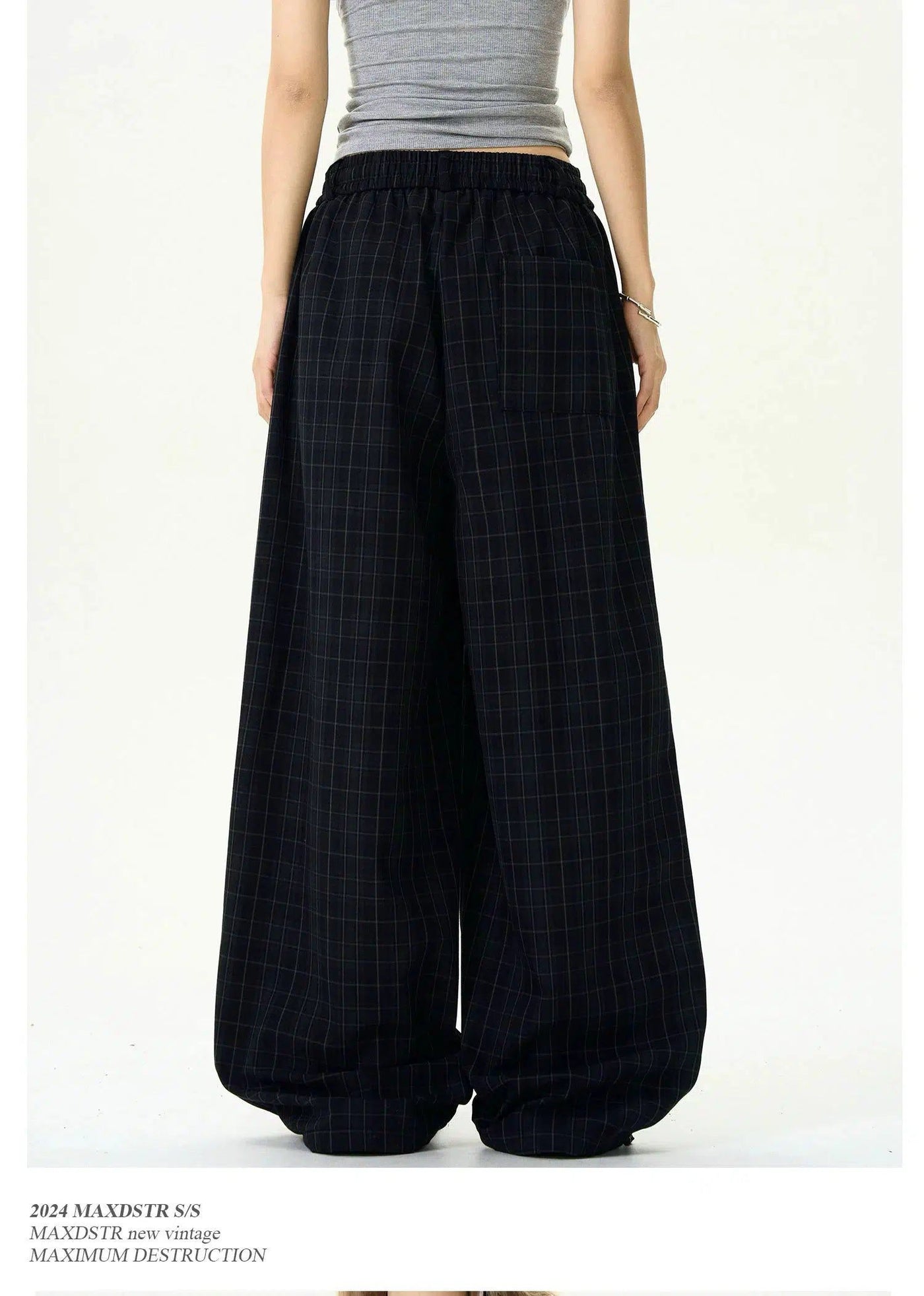 Waistband Plaid Pants Korean Street Fashion Pants By MaxDstr Shop Online at OH Vault