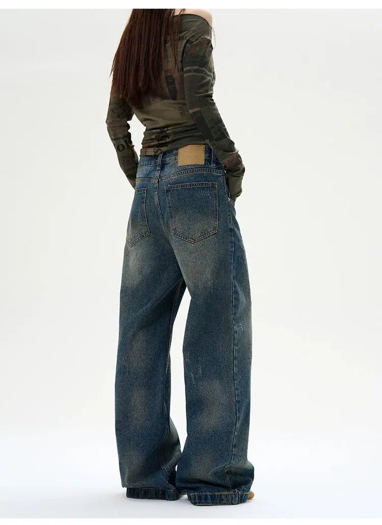 Faded Cat Scratched Jeans Korean Street Fashion Jeans By 77Flight Shop Online at OH Vault