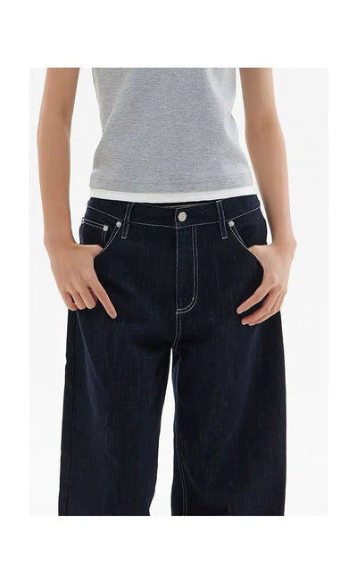 Low Rise Stitched Jeans Korean Street Fashion Jeans By Crying Center Shop Online at OH Vault