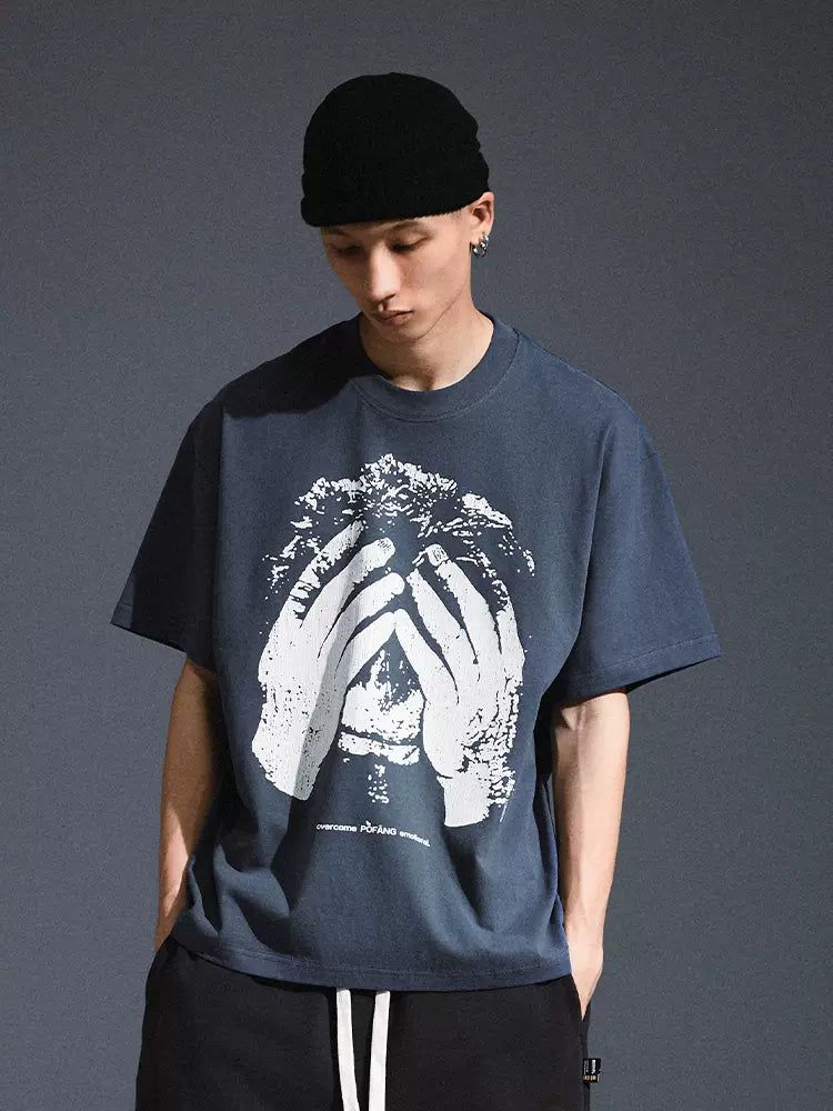 Frustrated Man Graphic T-Shirt Korean Street Fashion T-Shirt By Remedy Shop Online at OH Vault