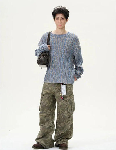 Faded Pleats Camouflage Cargo Pants Korean Street Fashion Pants By 77Flight Shop Online at OH Vault