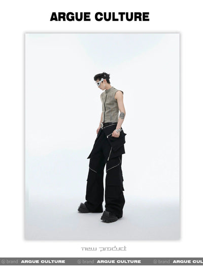 Double Layer Zipped Detail Pants Korean Street Fashion Pants By Argue Culture Shop Online at OH Vault