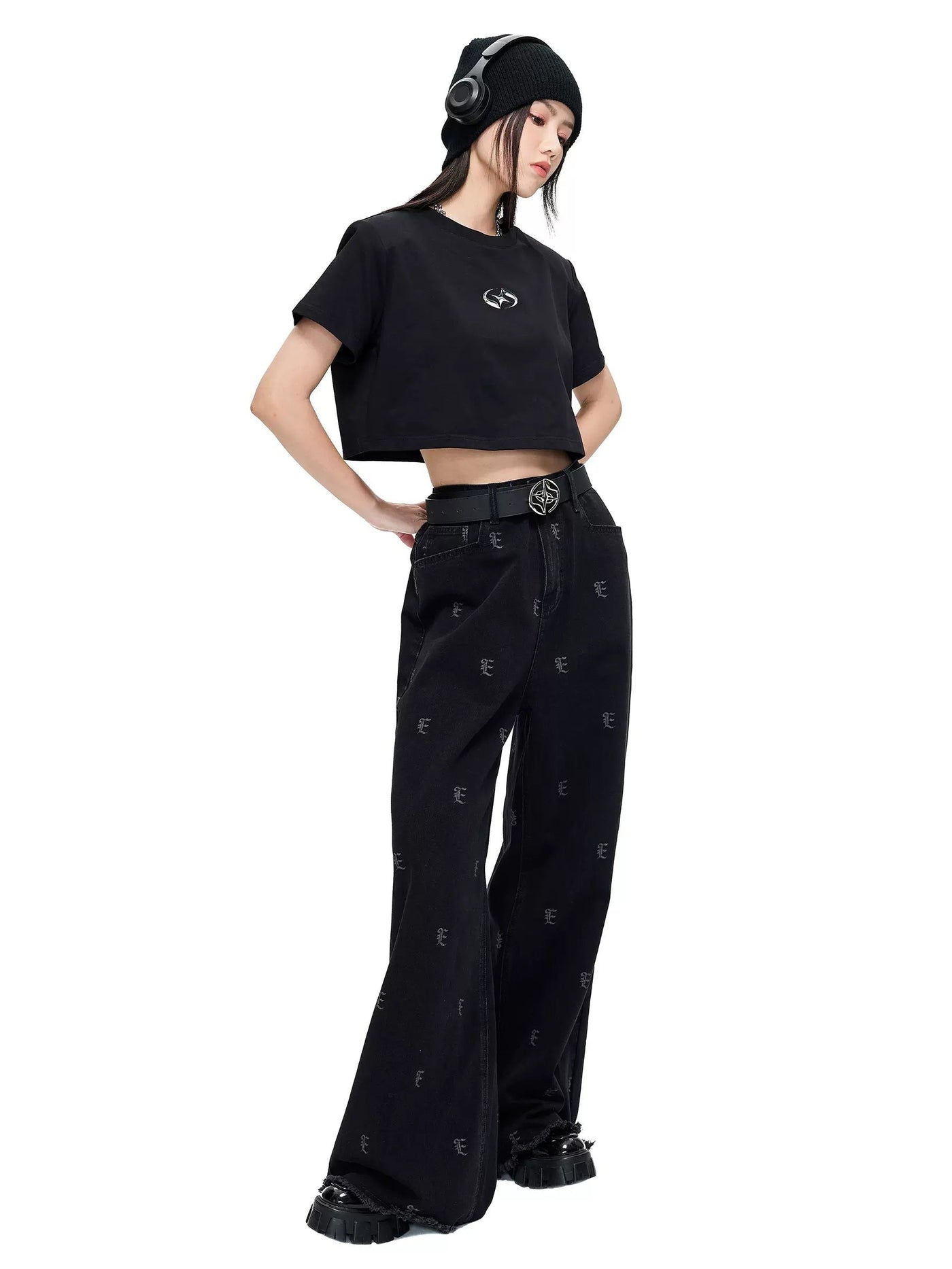 Metallic Cropped T-Shirt Korean Street Fashion T-Shirt By ETERNITY ITA Shop Online at OH Vault