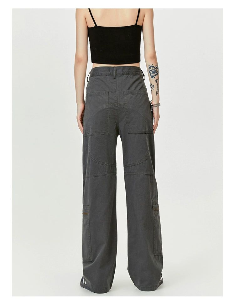 Asymmetric Zipped Pocket Cargo Pants Korean Street Fashion Pants By Made Extreme Shop Online at OH Vault