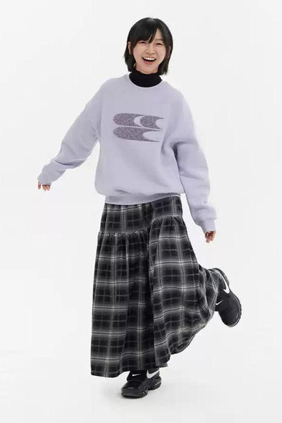 Thick Textured Logo Crewneck Korean Street Fashion Crewneck By Crying Center Shop Online at OH Vault