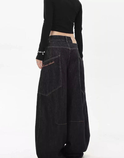 Stitched Machete Banana Jeans Korean Street Fashion Jeans By Blacklists Shop Online at OH Vault