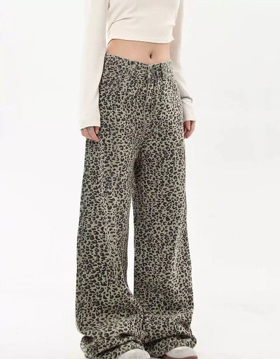 Washed Leopard Pattern Pants Korean Street Fashion Pants By Blacklists Shop Online at OH Vault