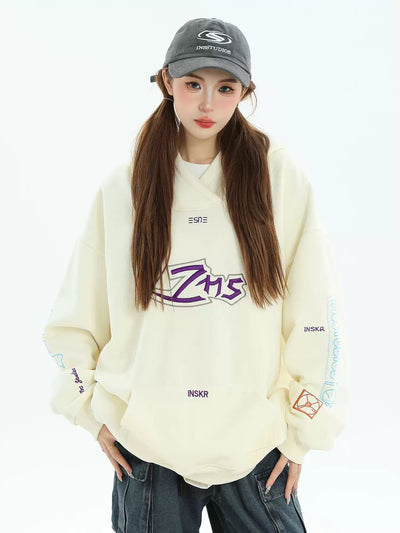 Abstract Line Stitch Hoodie Korean Street Fashion Hoodie By INS Korea Shop Online at OH Vault