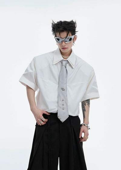 Layered Collar Neat Shirt Korean Street Fashion Shirt By Argue Culture Shop Online at OH Vault