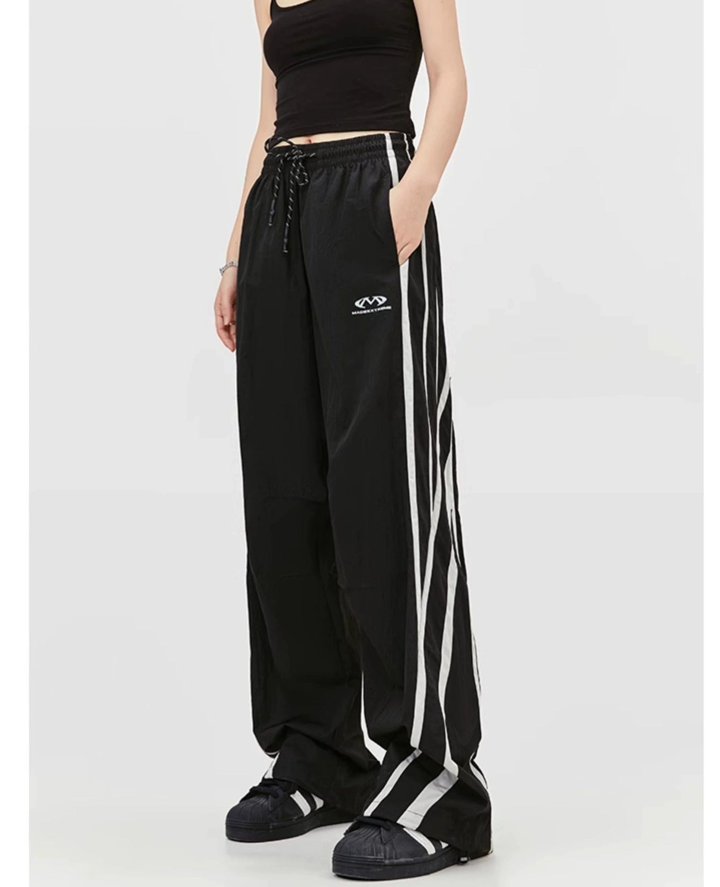 Casual Drawstring Striped Track Pants Korean Street Fashion Pants By Made Extreme Shop Online at OH Vault