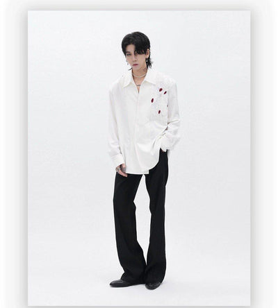 Rose Petal Clean Cut Shirt Korean Street Fashion Shirt By HARH Shop Online at OH Vault