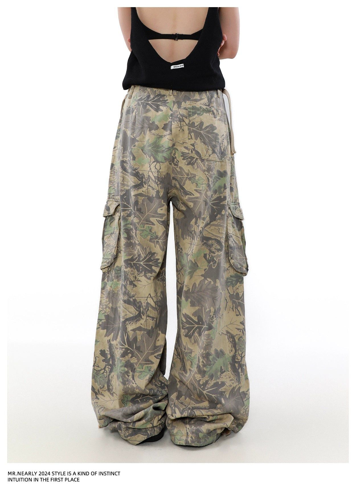 Knot String Camo Cargo Pants Korean Street Fashion Pants By Mr Nearly Shop Online at OH Vault