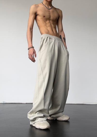 Solid Relaxed Fit High Waisted Sweatpants Korean Street Fashion Pants By MEBXX Shop Online at OH Vault