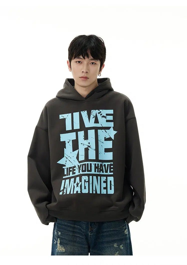 Slogan Print Hoodie Korean Street Fashion Hoodie By 77Flight Shop Online at OH Vault