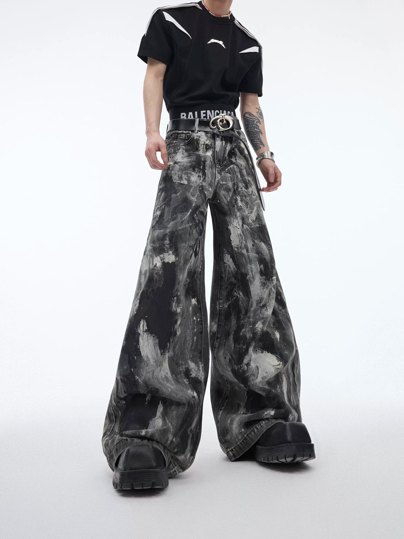 Paint Smudges Workwear Jeans Korean Street Fashion Jeans By Argue Culture Shop Online at OH Vault